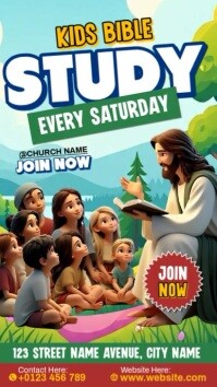 Church Kids Bible Study Instagram Reel template