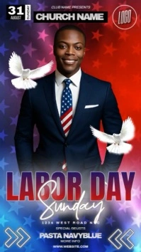 church labor day weekend worship service ad design template Instagram Story