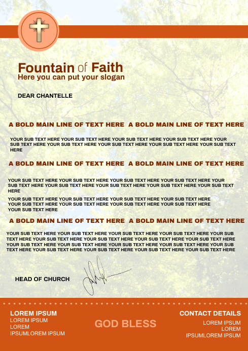 CHURCH LETTER TEMPLATE | PosterMyWall