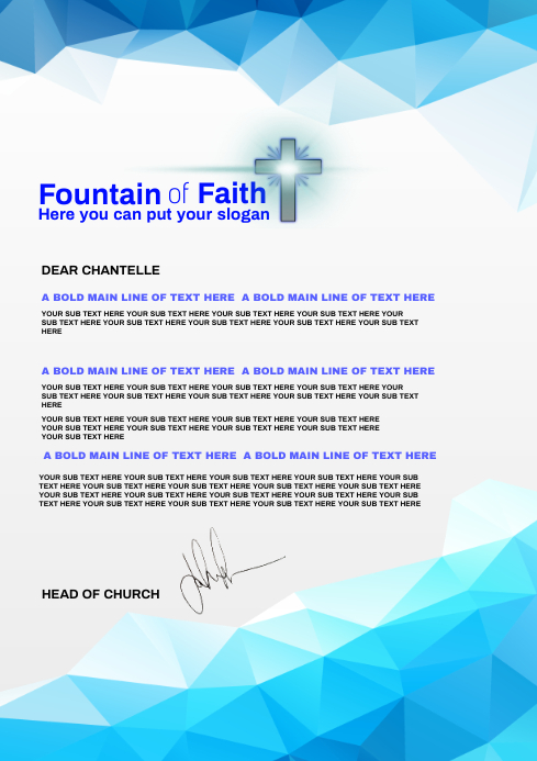 CHURCH LETTER TEMPLATE | PosterMyWall
