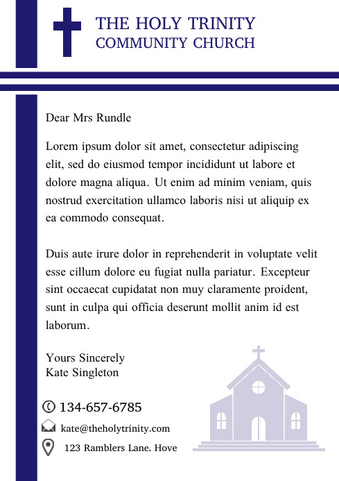 Church Invitation Letter Head Invited Gold Purple Chevron InviteCard