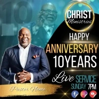 Blue and Black Pastoral Anniversary Video Square (1:1) template