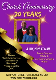 church live anniversary service template A4