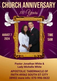 church live anniversary service template A4
