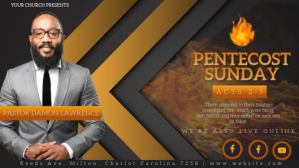 黑色 Pentecost Sunday Service Facebook Cover Video Template