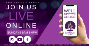 Ungu Church Online Service Facebook Shared Image Template