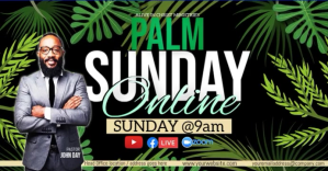 黑色 CHURCH LIVE ONLINE PALM SERVICE Facebook Event Cover Template