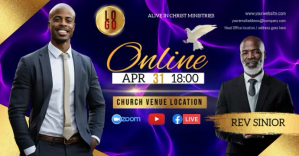 紫色 Church Online Service Facebook Event Cover Template