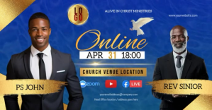 蓝色 Church Online Service Facebook Event Cover Template