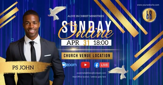 CHURCH LIVE ONLINE SERMON TEMPLATE (3) Facebook Event Cover
