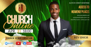 Zielony Online Church Event Facebook Event Cover Template