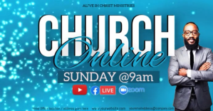 Blue Online Church Service Okładka wydarzenia na Facebooku Template