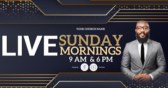 CHURCH LIVE ONLINE SERMON TEMPLATE | PosterMyWall