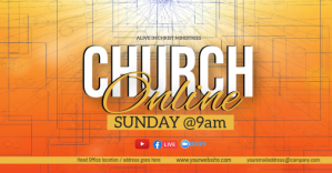 สีส้ม Online Church Service Okładka wydarzenia na Facebooku Template