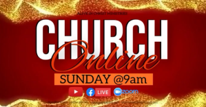 Red Online Church Service Facebook Event Cover Template
