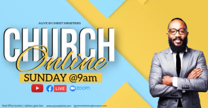 Blu Online Church Service Okładka wydarzenia na Facebooku Template