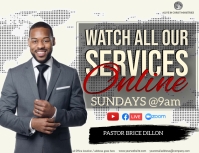 CHURCH LIVE ONLINE SERMON TEMPLATE Folheto (US Letter)