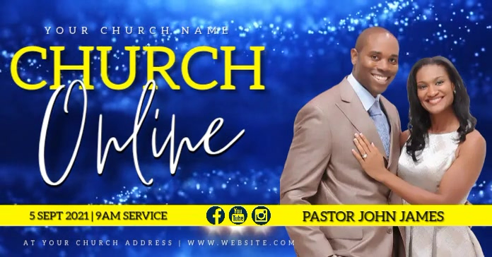 Church Live Online Sermon Video Templat | PosterMyWall
