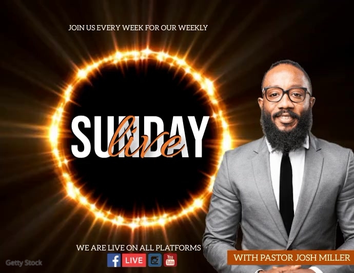 CHURCH LIVE ONLINE SERMON VIDEO TEMPLATE | PosterMyWall