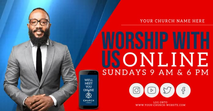 Church Live Online Sermon Video Template | PosterMyWall