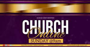 紫色 Online Church Service Okładka wydarzenia na Facebooku Template