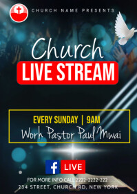 Church Live Stream A4 template