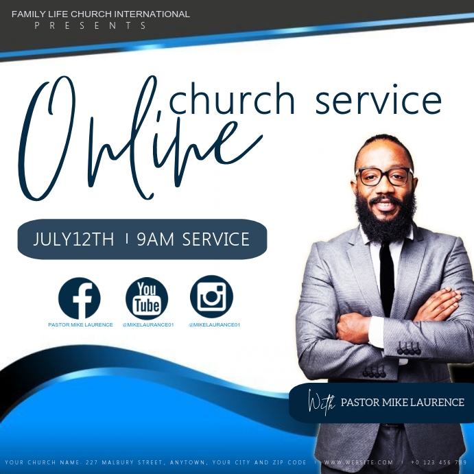 CHURCH LIVE STREAM THUMBNAIL Design Template PosterMyWall