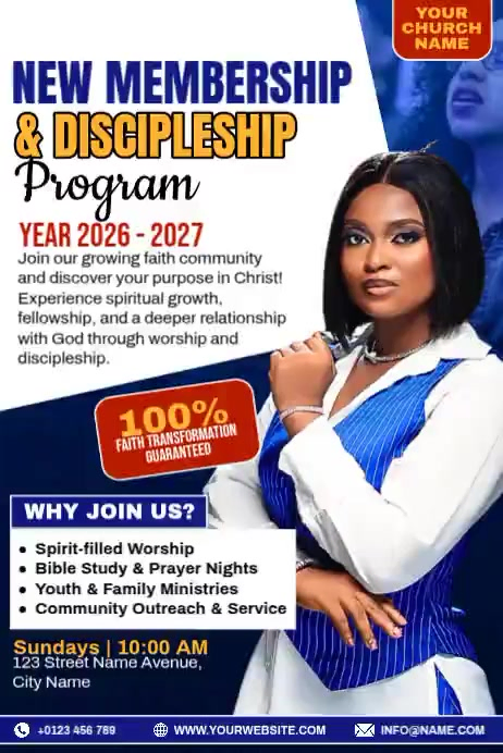Church Membership and Discipleship Templat | PosterMyWall