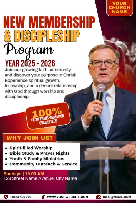 Modèle Church Membership and Discipleship Program | PosterMyWall