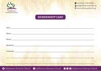 Church Membership Card template A6
