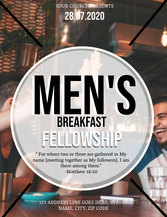 Church Men S Fellowship Flyer Template Postermywall