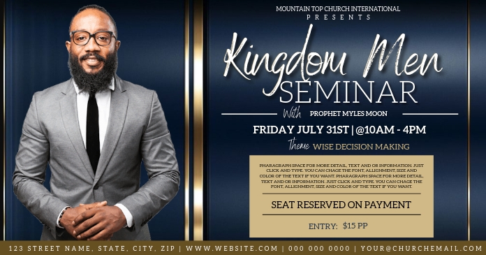 Copy of CHURCH MEN'S SEMINAR CONFERENCE EVENT | PosterMyWall