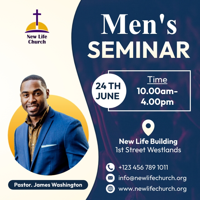 Copy of church men's seminar | PosterMyWall