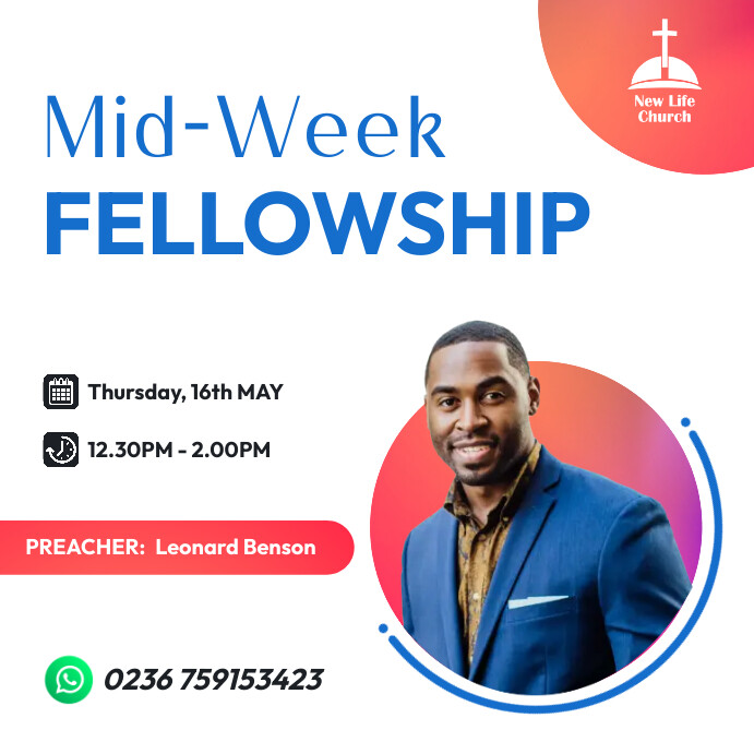 Church mid week fellowship service Template | PosterMyWall