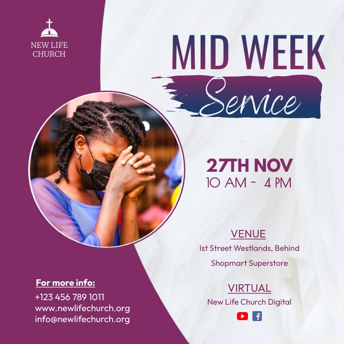 Copy of Church mid week fellowship service | PosterMyWall