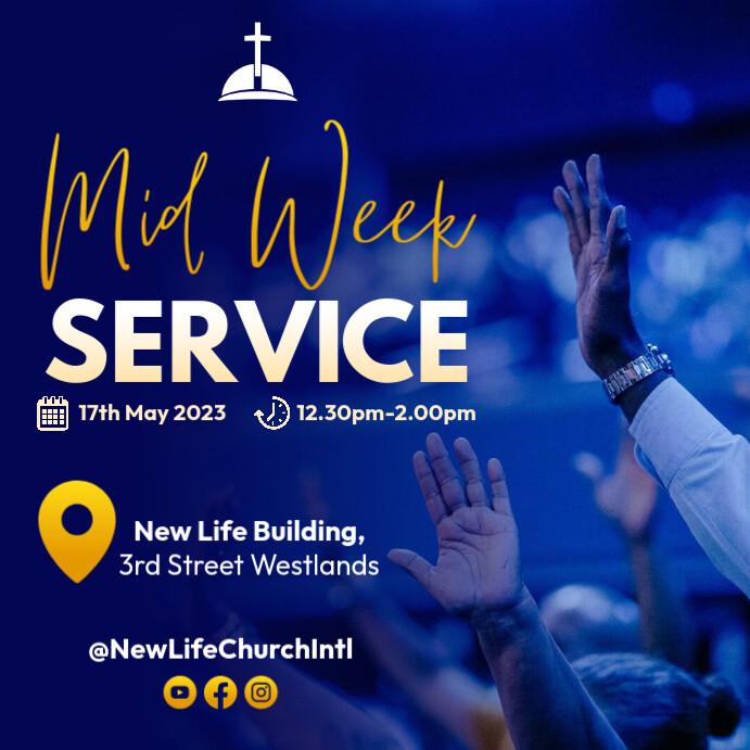 Mid Week Post church mid week Instagram service flyers Template | PosterMyWall