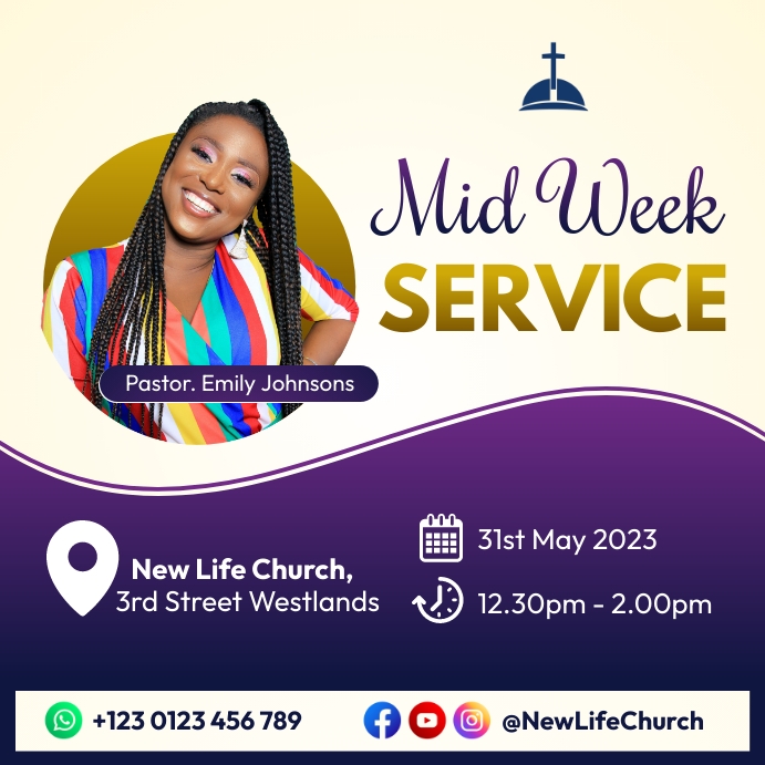 church mid week service Template | PosterMyWall