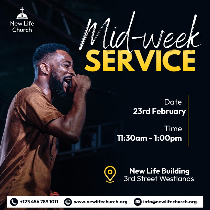 Church mid week Service flyer design Template | PosterMyWall