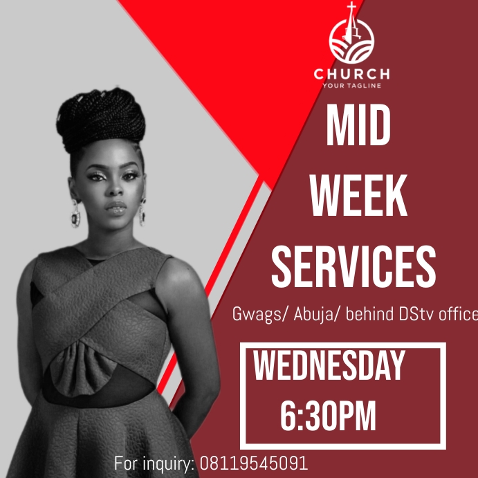 Weekday Service Copy of CHURCH mid week service flyer | PosterMyWall
