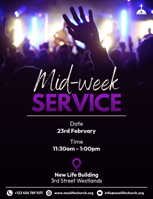 Church Mid week Service poster design Template | PosterMyWall