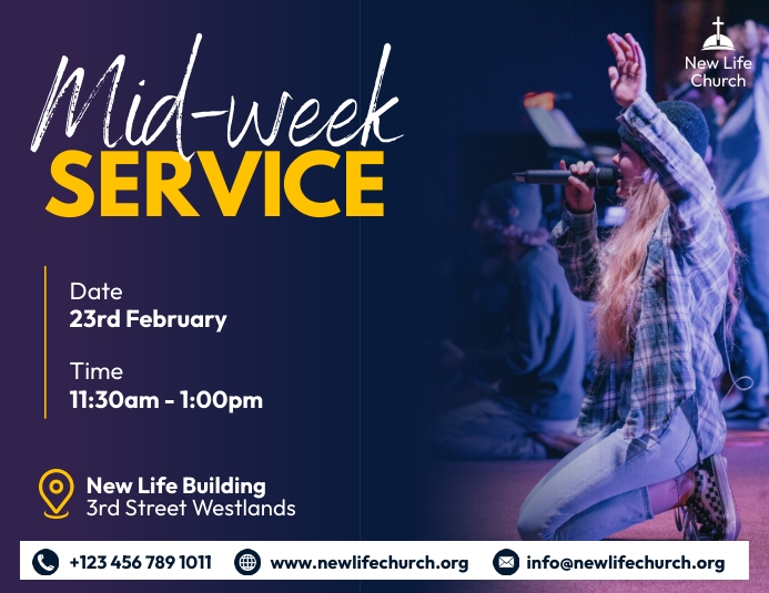 Copy of Church mid week Service poster design | PosterMyWall