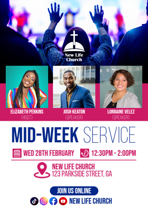 Copy of church mid week service poster | PosterMyWall