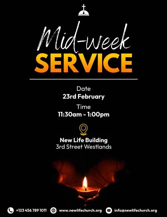 Church mid week Service poster design Template | PosterMyWall