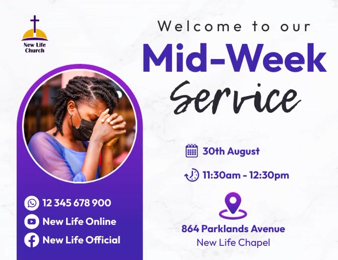 Church mid week service video flyers Template | PosterMyWall