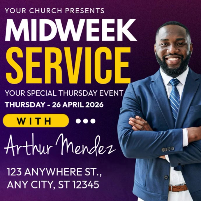 Church Midweek Service Template | PosterMyWall