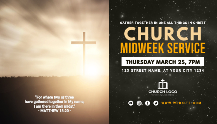 Church Midweek Service Template | PosterMyWall