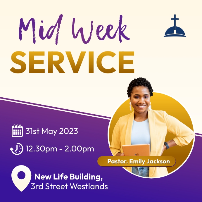 church midweek service Template | PosterMyWall
