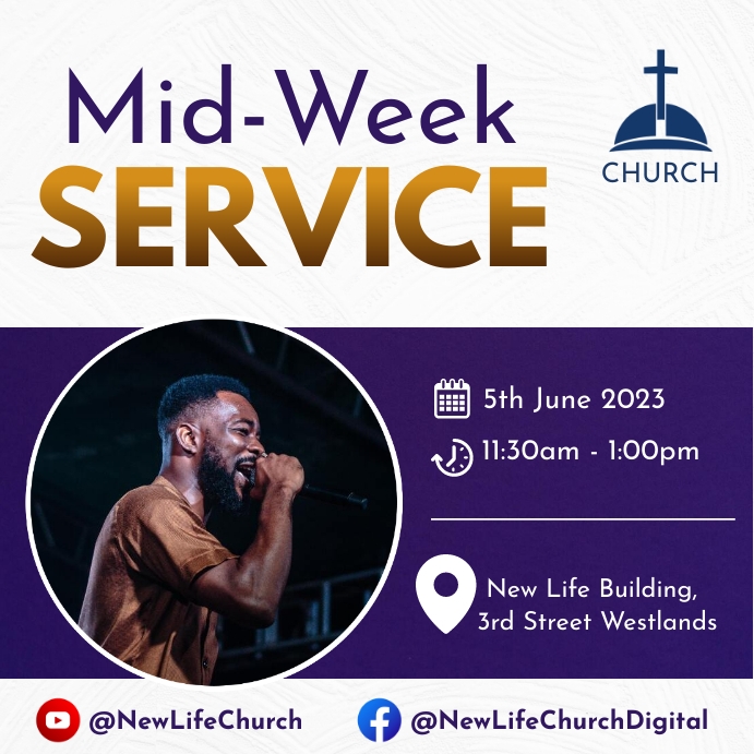 church midweek service Template | PosterMyWall