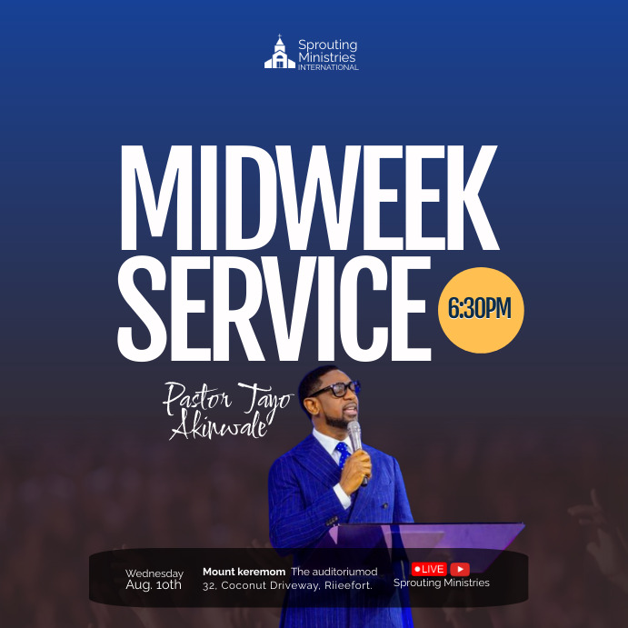 CHURCH MIDWEEK SERVICE Post Instagram template