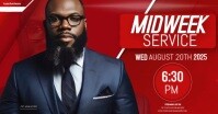 Church midweek service event facebook design template